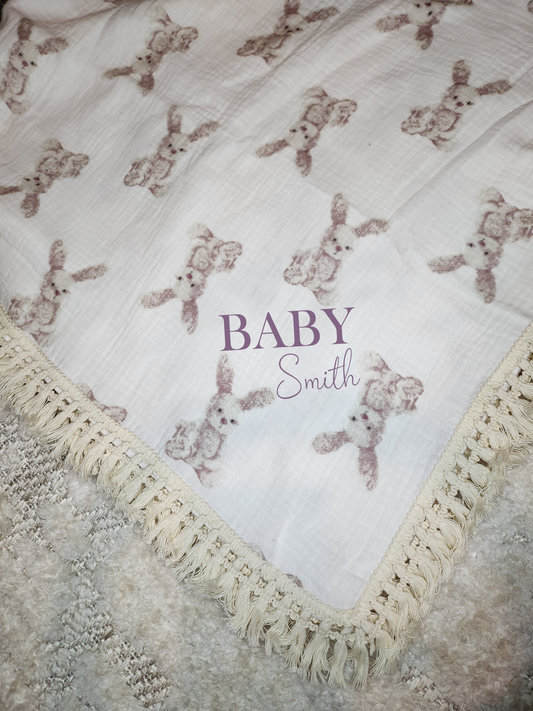 Bunny Personalised Blanket - Large